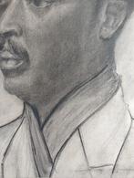 Portret Houtskool tekening Nederlands Indië Indonesië?, Ophalen of Verzenden