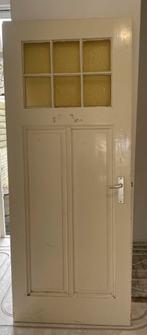 2x oude Paneeldeuren met origineel glas, Ophalen, Binnendeur, 200 tot 215 cm, Glas