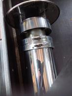 2 Dikwandige pijpen voor houtkachel met kap, Ophalen of Verzenden, Gebruikt, Houthaard