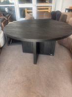 Riviera maison eettafel zwart rond sherwood, Ophalen, 100 tot 150 cm, Zwart, Rond