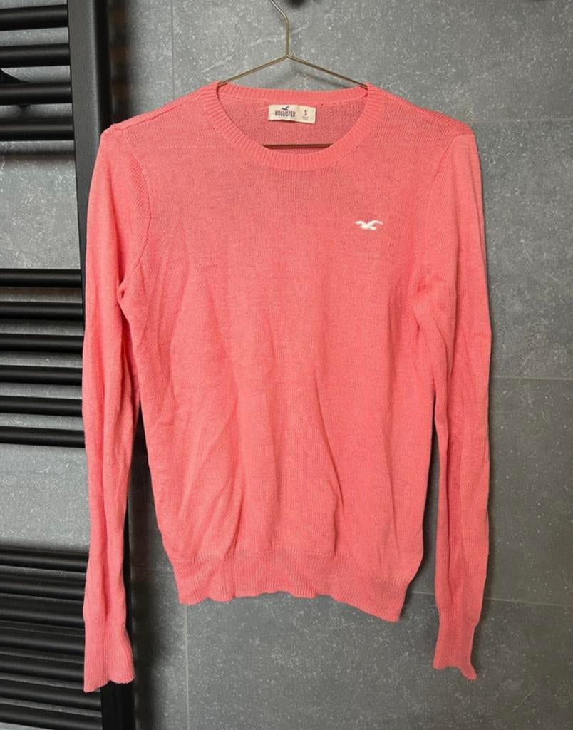 Roze/koraal trui met lange mouwen - Hollister - maat S, Kleding | Dames, Truien en Vesten, Ophalen of Verzenden, Zo goed als nieuw