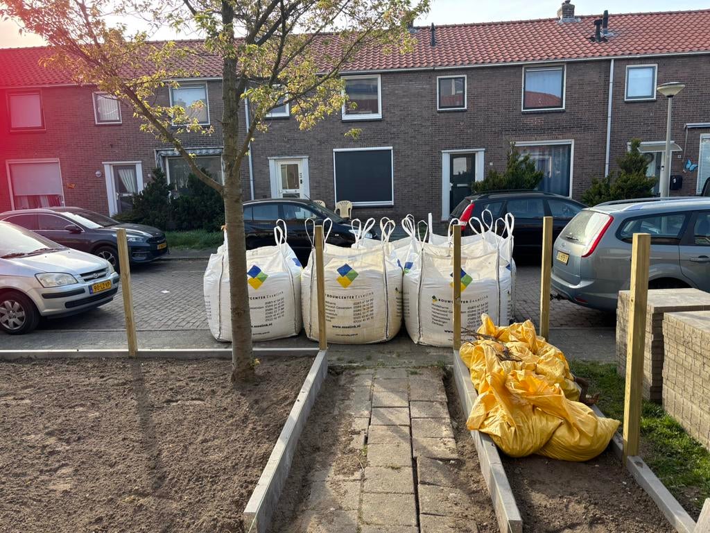 Lege bigbag, Ophalen, Gebruikt