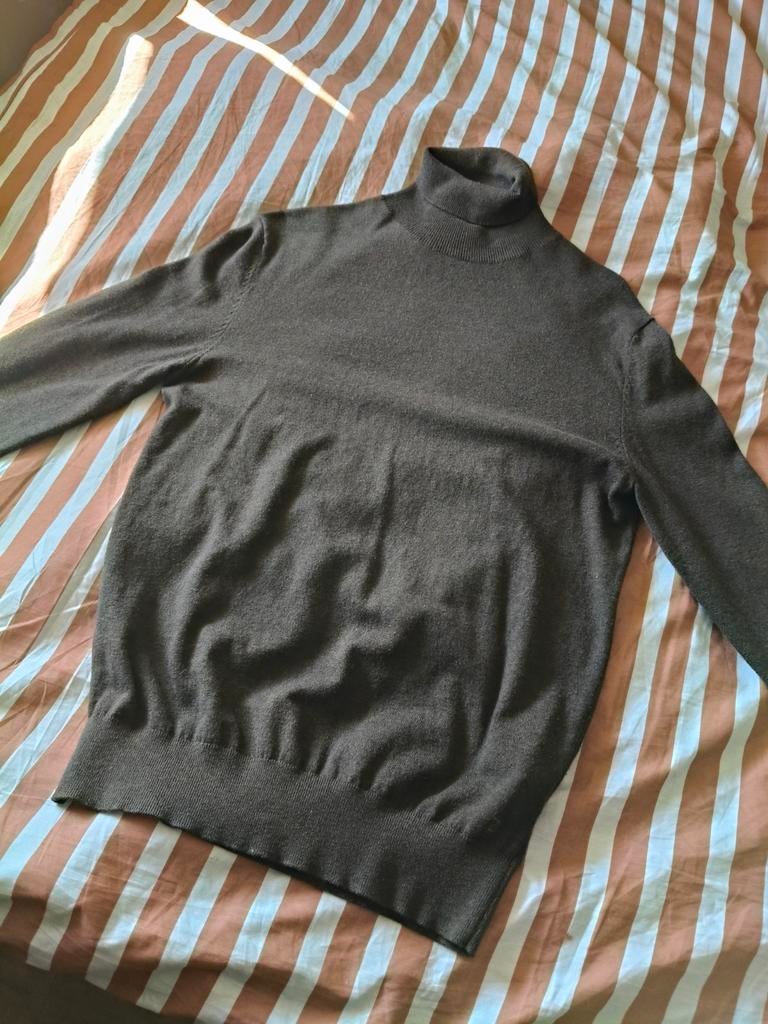 No Label Amsterdam Merino Wol Katoen Coltrui M, Kleding | Heren, Ophalen of Verzenden, Zo goed als nieuw, Grijs