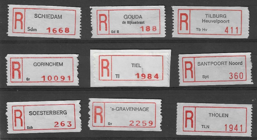 Nederland Aantekenstrookjes - 12, Postzegels en Munten, Postzegels | Nederland, Ophalen of Verzenden, Na 1940