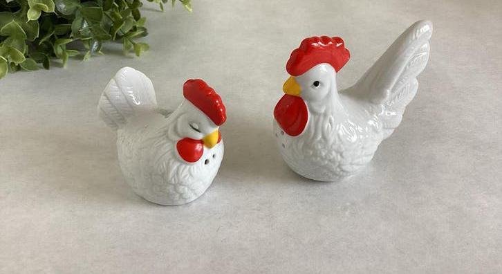 Zout- en peperstel kip en haan, Huis en Inrichting, Keuken | Keukenbenodigdheden, Gebruikt, Ophalen of Verzenden