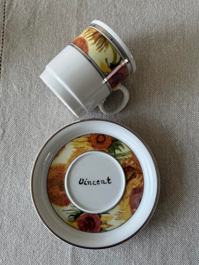 Vintage Royal Mosa Holland Van Gogh Zonnebloemen Kop & Schot, Ophalen of Verzenden