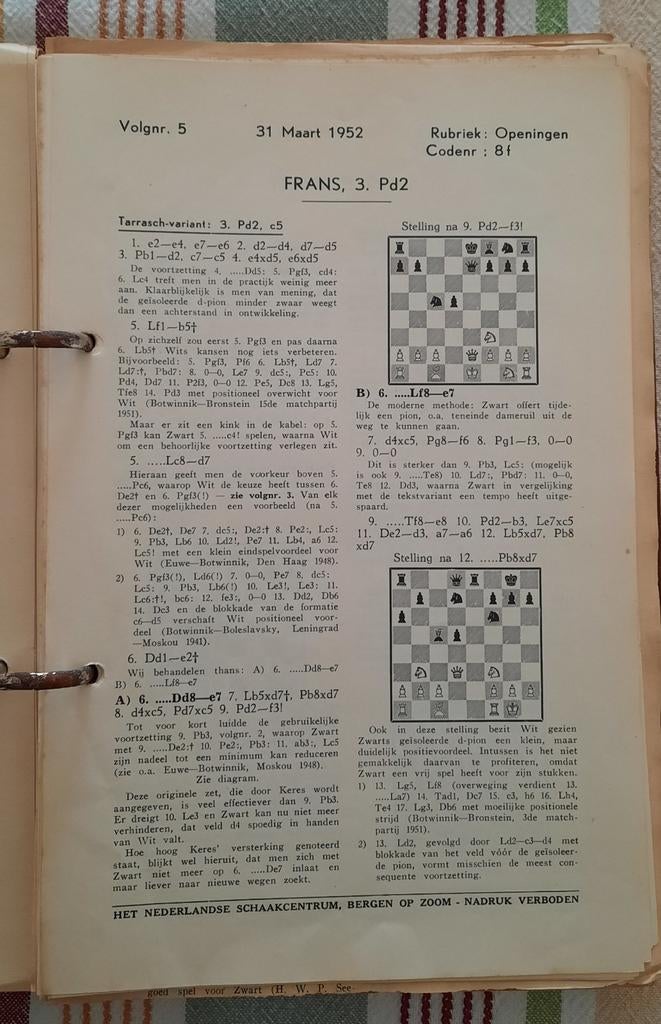Schaakcollectie: Max Euwe & Schach-Archiv (jaren '50-'700), Ophalen of Verzenden, Gelezen