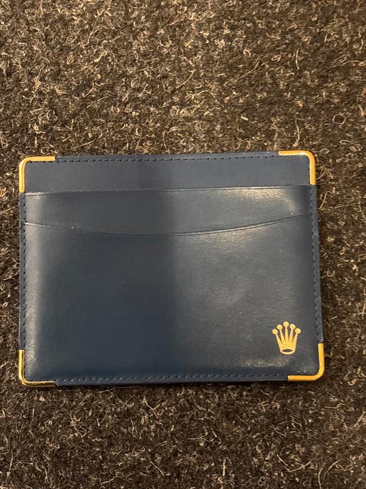 Originele Rolex Kaarthouder - Blauw Leer, Sieraden, Tassen en Uiterlijk, Portemonnees, Zo goed als nieuw, Overige merken, Blauw