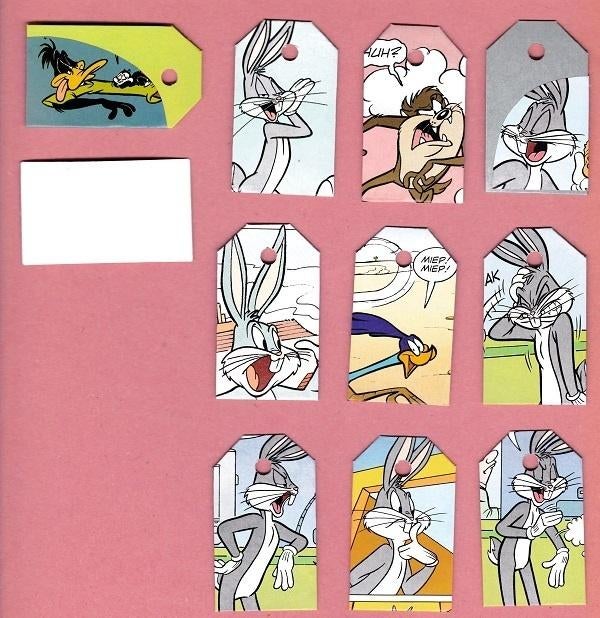 9723) looney tunes labeltjes, Ophalen of Verzenden, Looney Tunes, Zo goed als nieuw, Overige typen