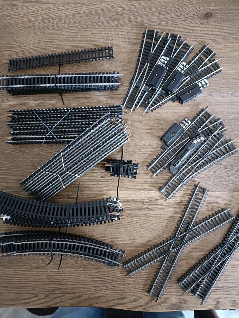 Lot Partij Trein Rialsen & Wissels Lima 3038 3050 Zie Fotos, Gebruikt, Gelijkstroom, Rails, Ophalen of Verzenden