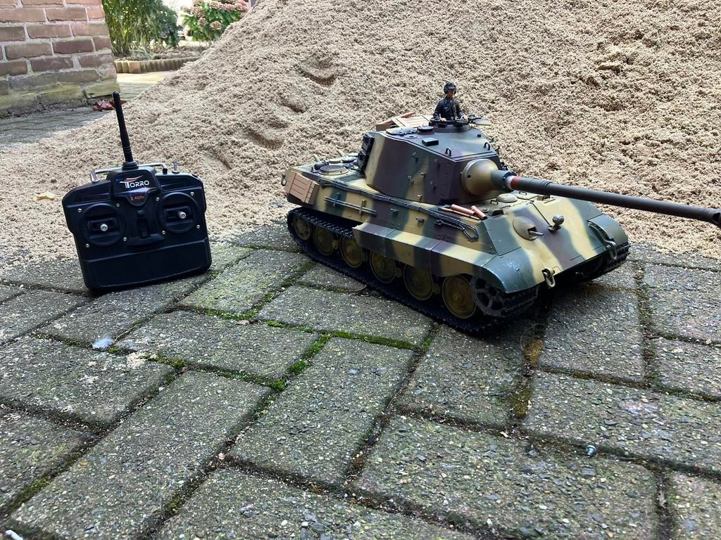 Tamiya king tiger  met torro electronica, Ophalen of Verzenden, Gebruikt