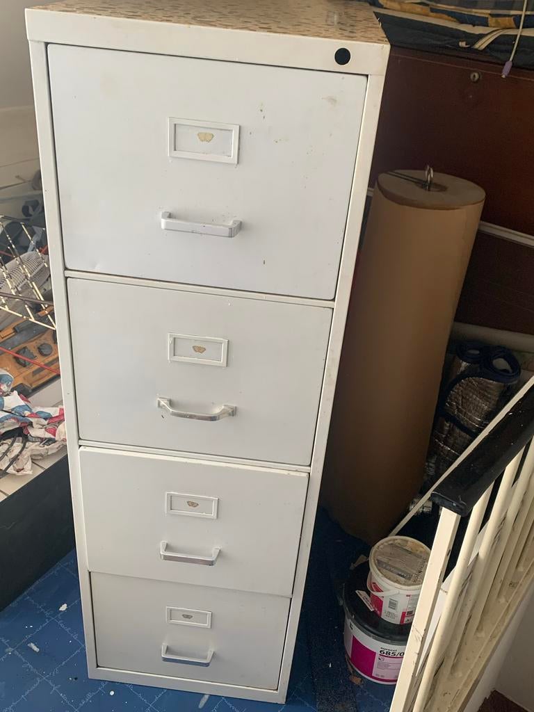 Stalen archiefkast met 4 laden - Ideaal voor kantoor, Ophalen, Gebruikt, Meerdere deuren, 50 tot 100 cm