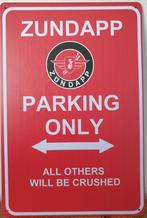 Zundapp parking only logo rood reclamebord van metaal deco, Reclamebord, Info@deconoord.nl, Deco Noord, Nieuw