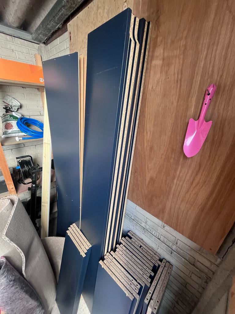 3x Donkerblauwe IKEA Billy kasten met deuren, 202 cm hoog, Ophalen, Gebruikt, 200 cm of meer, 50 tot 100 cm