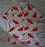 Leuke wit/rood/roze FABIENNE CHAPOT blouse, Ophalen, Fabienne Chapot, Maat 36 (S), Gedragen