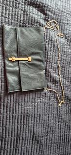 Warehouse leren tas zwart met gouden ketting, Ophalen of Verzenden, Gebruikt, Zwart, Schoudertasje