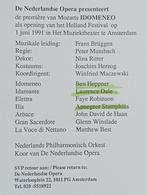 Jaap Pieper Mozart Opera Idomeneo, Ophalen of Verzenden, Voor 1940, Overige onderwerpen