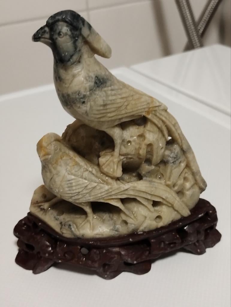 Oud chinees marmer steen beeldje, Verzamelen, Beelden en Beeldjes, Ophalen of Verzenden, Gebruikt, Mens