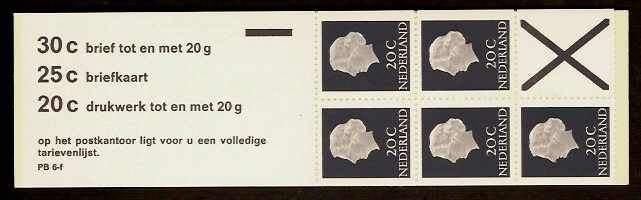 Nederland Postzegelboekje 6fFq postfris 1972, Ophalen of Verzenden, Na 1940, Postfris
