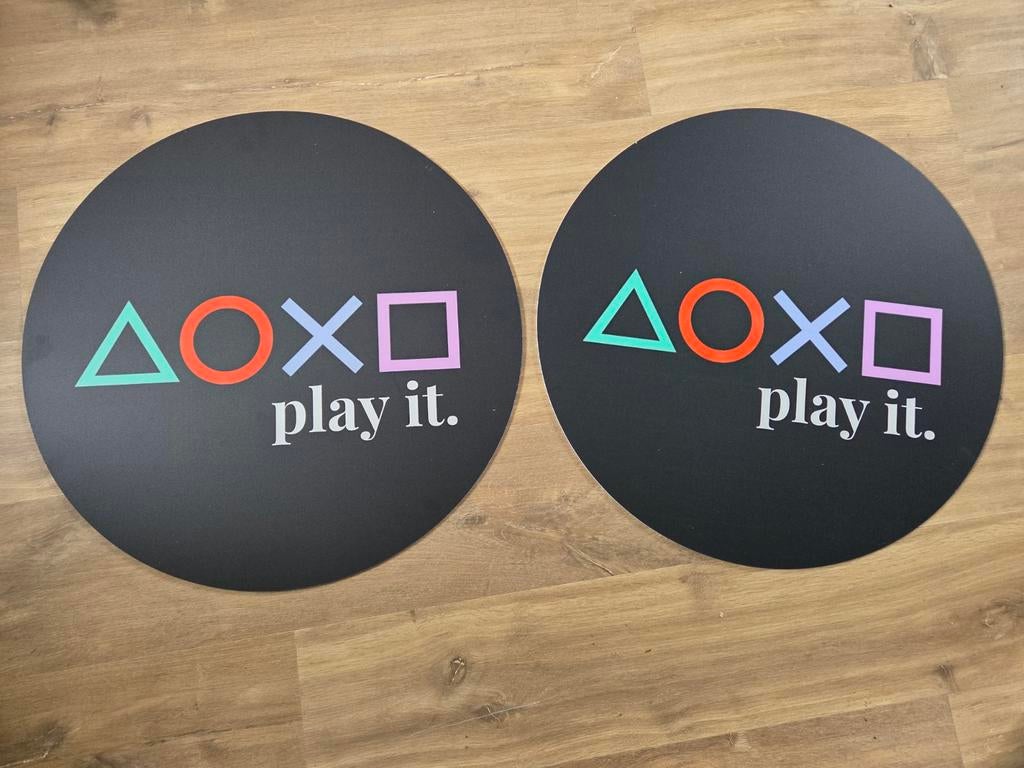 Wandcirkels 60 cm met 'play it' design (2 stuks), Ophalen of Verzenden, Nieuw