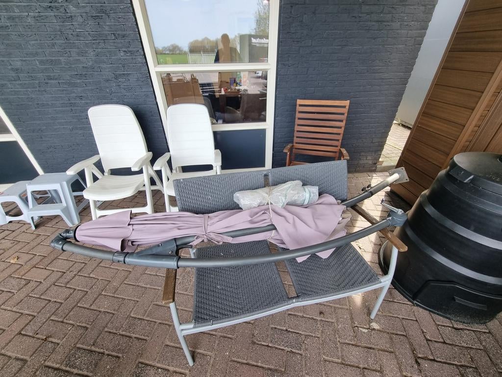 Zweefparasol met hoes, Tuin en Terras, Parasols, Zweefparasol, Ophalen