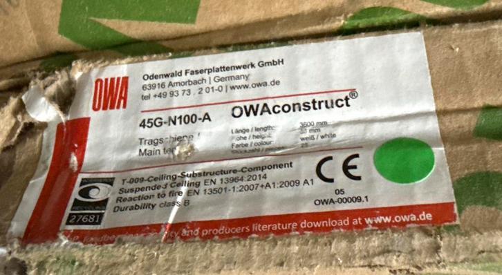 6 pak 3600 mm OWA construct systeem plafond- Nieuw, Doe-het-zelf en Verbouw, Hout en Planken