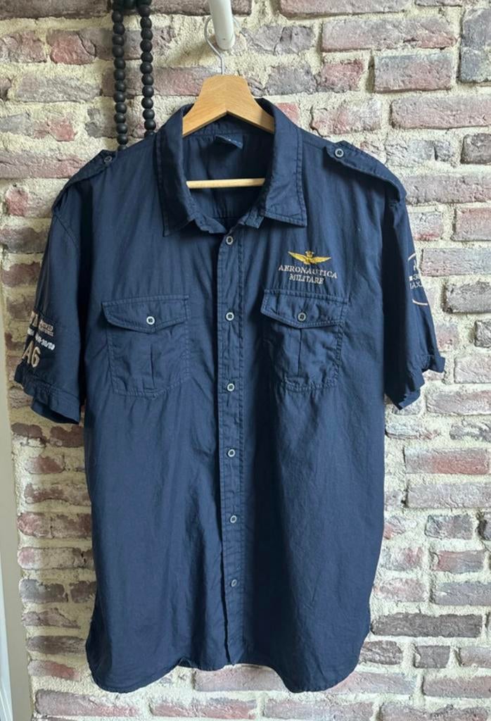 Aeronautica Militare | blouse korte mouw | L | donkerblauw, Verzenden, Zo goed als nieuw, Blauw