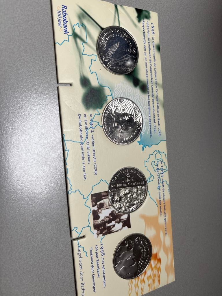 Rabobank 100 Jaar Munten Set - Regeringsperioden, Postzegels en Munten, Ophalen of Verzenden, Koningin Beatrix, Overige waardes