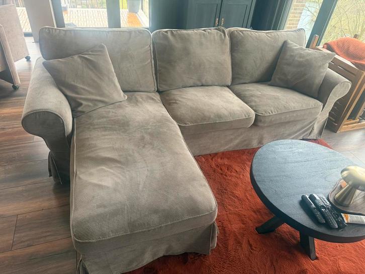 Ikea Ektorp bank beige, Huis en Inrichting, Banken | Bankstellen, Gebruikt, Driepersoons, 75 tot 100 cm, Stof, Ophalen