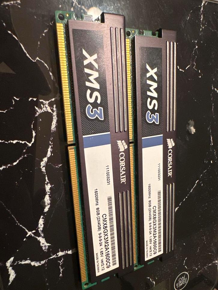 Corsair XMS3 DDR3 RAM 8GB (2x4GB) 1600MHz, Computers en Software, RAM geheugen, Gebruikt, Server, 8 GB, DDR3, Ophalen of Verzenden