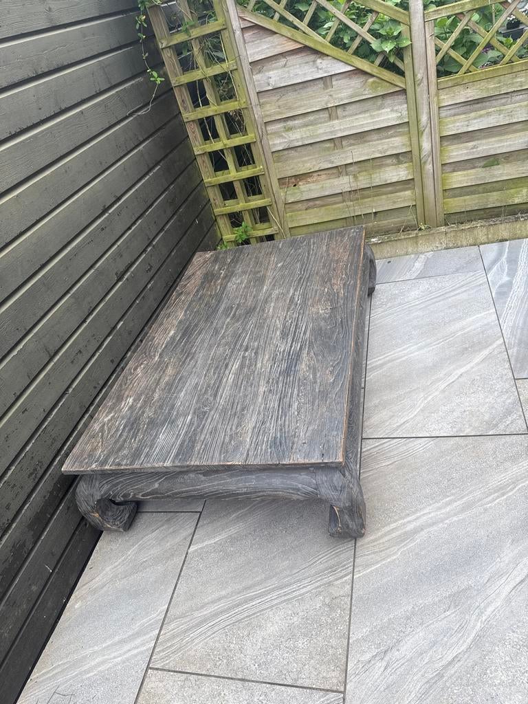 Rustieke Houten Salontafel - Robuust en Stijlvol, Huis en Inrichting, Tafels | Salontafels, Gebruikt, Minder dan 50 cm, 50 tot 100 cm