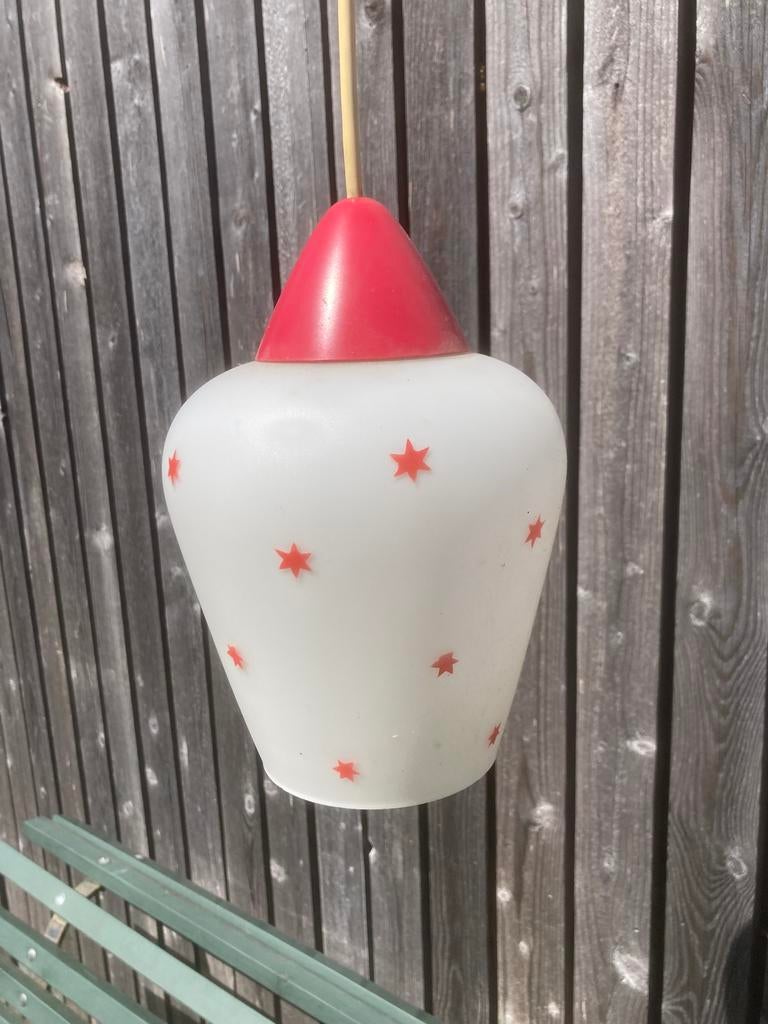 Vintage plafond lamp, Huis en Inrichting, Lampen | Hanglampen, Mid century vintage, Gebruikt, 50 tot 75 cm, Ophalen of Verzenden
