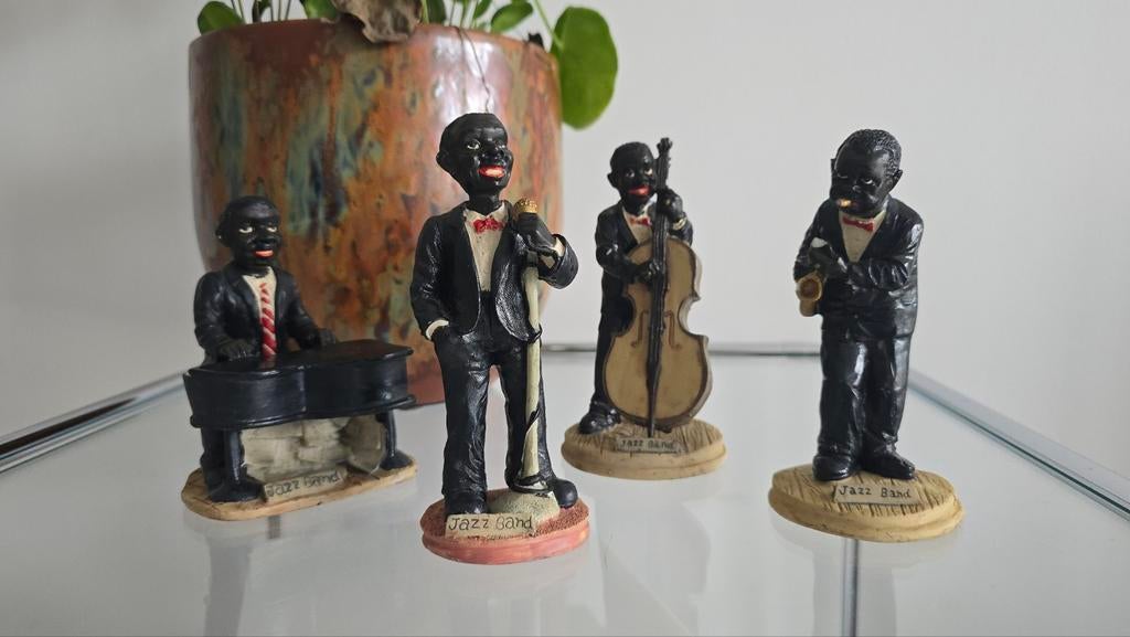 Vintage Jazzband Beeldjes Set - 4 Stuks (Saxofoon defect), Verzamelen, Beelden en Beeldjes, Ophalen of Verzenden