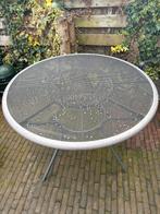 Ronde metalen tuintafel - Gebruikt, Tuin en Terras, Ophalen, Gebruikt, Rond, Metaal
