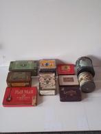Tien oude cigaretten blikjes, Verzamelen, Rookartikelen, Aanstekers en Luciferdoosjes, Ophalen of Verzenden, Gebruikt, Tabaksdoos of Verpakking
