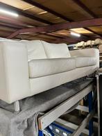 Wit leer bankje 2 persoons, Ophalen, Tweepersoons, Zo goed als nieuw, Minder dan 150 cm