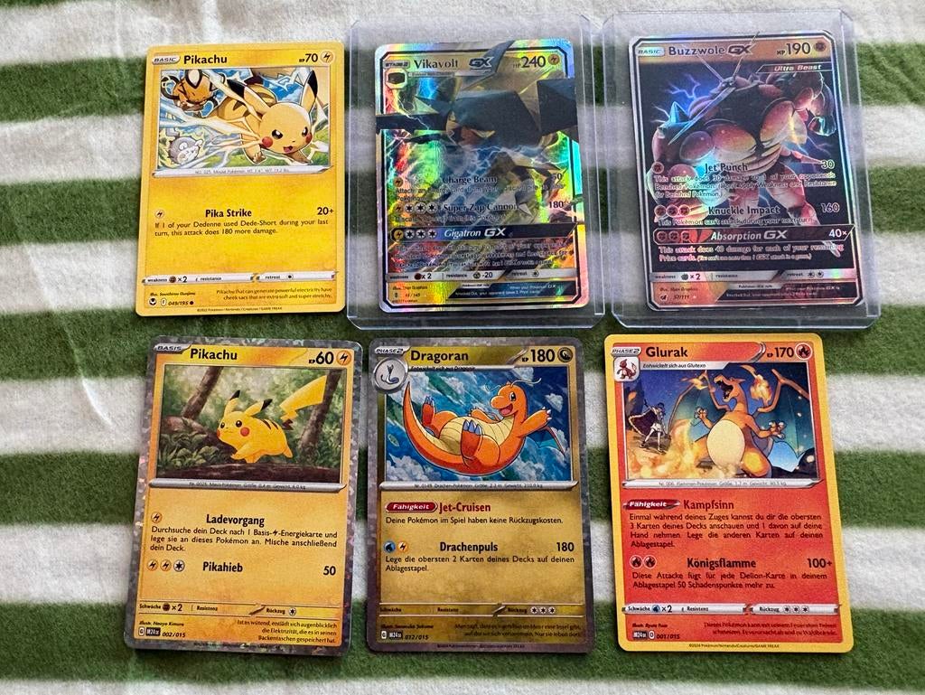 6 Zeldzame pokemon kaarten, Ophalen of Verzenden, Gebruikt, Meerdere kaarten, Foil