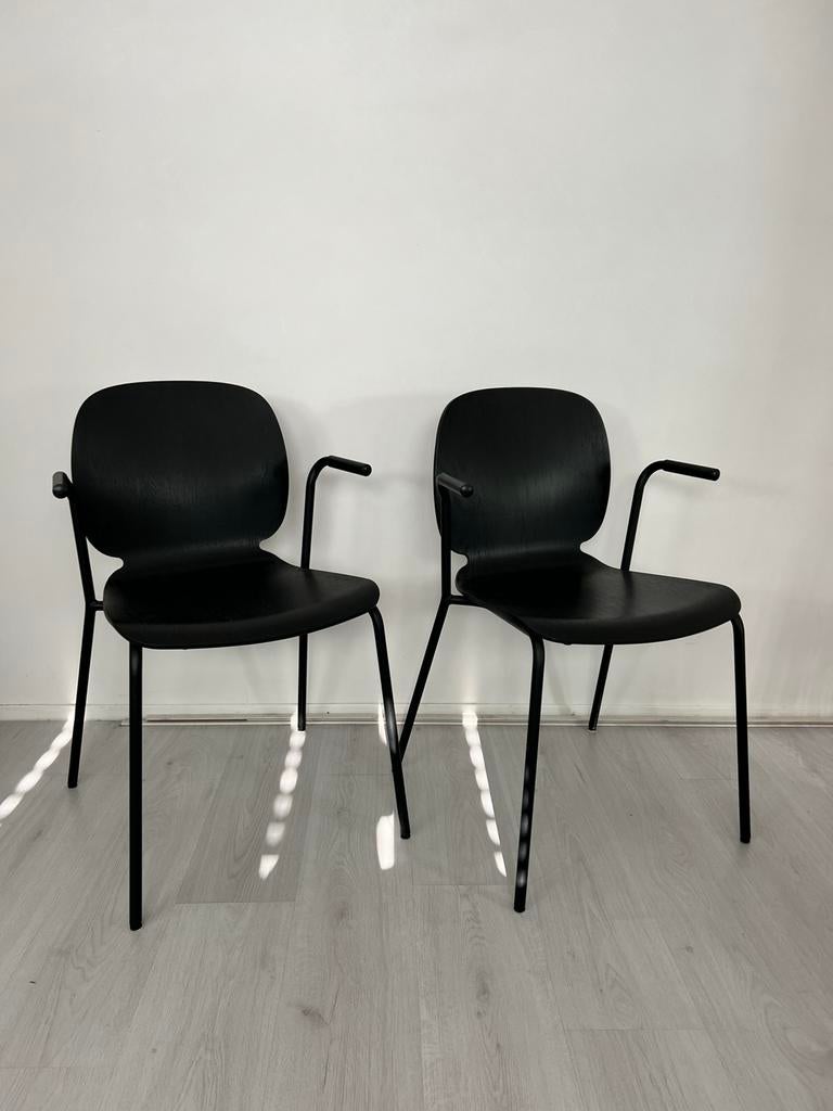 Ikea DIETMAR/ SVENBERTIL stoelen zwart/ bruin met structuur, Ophalen, Overige materialen, Zwart, Zo goed als nieuw