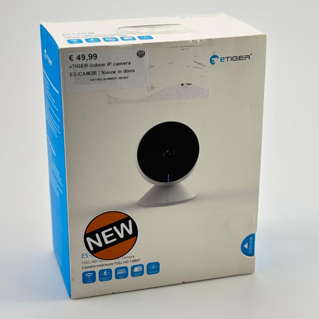 eTIGER indoor IP camera ES-CAM2B | Nieuw in doos, Flex Ltd., Zo goed als nieuw, https://flex.com/contact-us, Nobelstraat 10, 5807 GA Oostrum LB, Limburg, Nederland