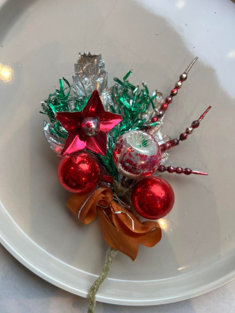 Vintage kerst corsage, Diversen, Kerst, Ophalen of Verzenden, Zo goed als nieuw
