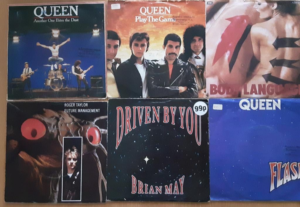 Queen, Roger taylor en Brian May Vinyl Singles Collectie, Gebruikt, 7 inch, 1980 - 1989, Poprock