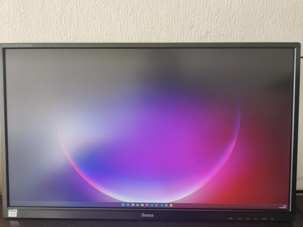 Iiyama Prolite b2783qsu 27inch 1440p met freesync en arm, IPS, HDMI, Minder dan 1 ms, Zo goed als nieuw