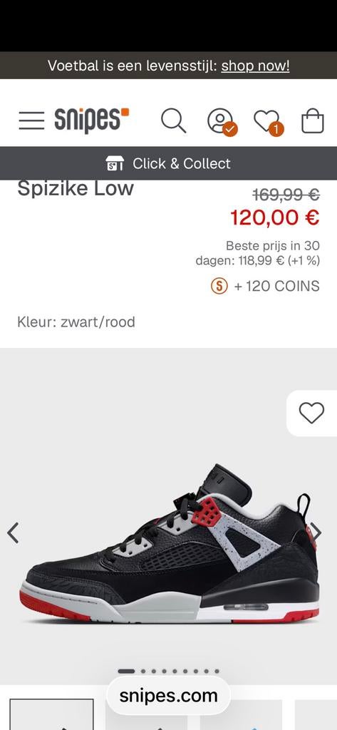 Jordan Spizike Low maat 42, Nieuw, Ophalen of Verzenden, Sportschoenen, Zwart