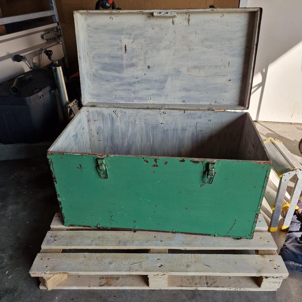 Ouderwetse groene reis kist - Vintage opbergkist, Ophalen