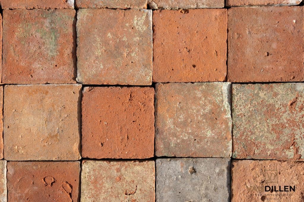 Antieke Franse plavuizen 135m2 16x16 unieke nuance estrikken, Steen of Klei, Minder dan 50 cm, Ophalen of Verzenden, Zo goed als nieuw