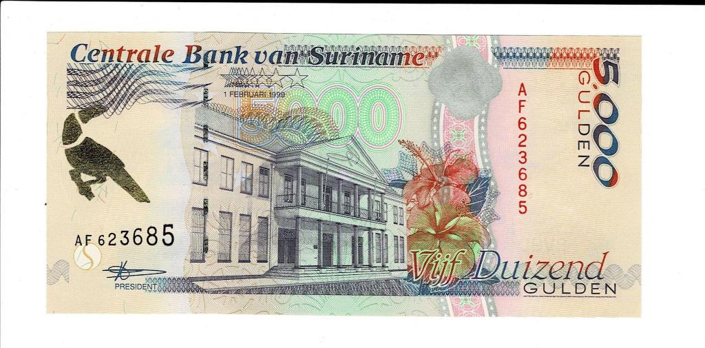 Suriname, 5.000 gulden 1997 - UNC, Verzenden, Zuid-Amerika