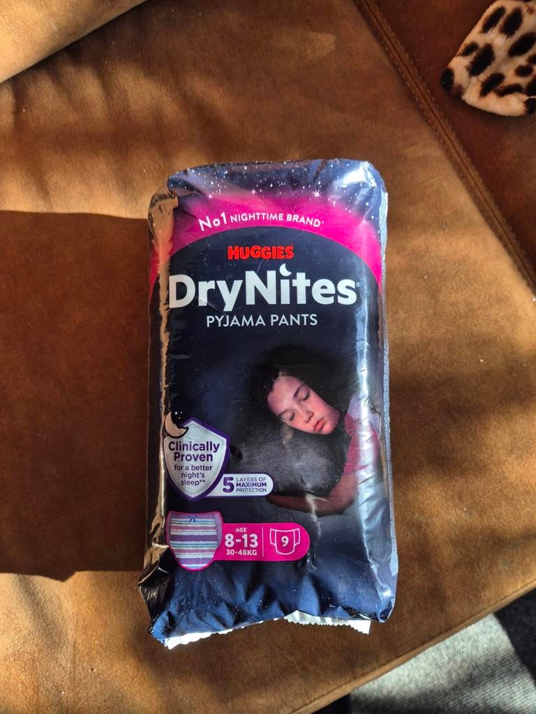 Huggies DryNites Pyjama Pants Meisje 8-13 jaar (9 stuks), Ophalen of Verzenden, Nieuw
