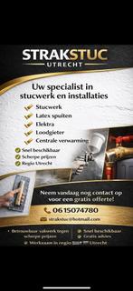 Stukadoor latex spuiten loodgieter elektra utrecht, Ophalen of Verzenden, Nieuw