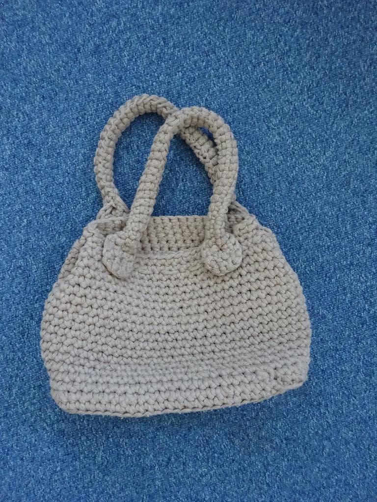 ( nr 358 ) Beige gehaakte tas, Ophalen of Verzenden, Gebruikt, Beige, Schoudertasje