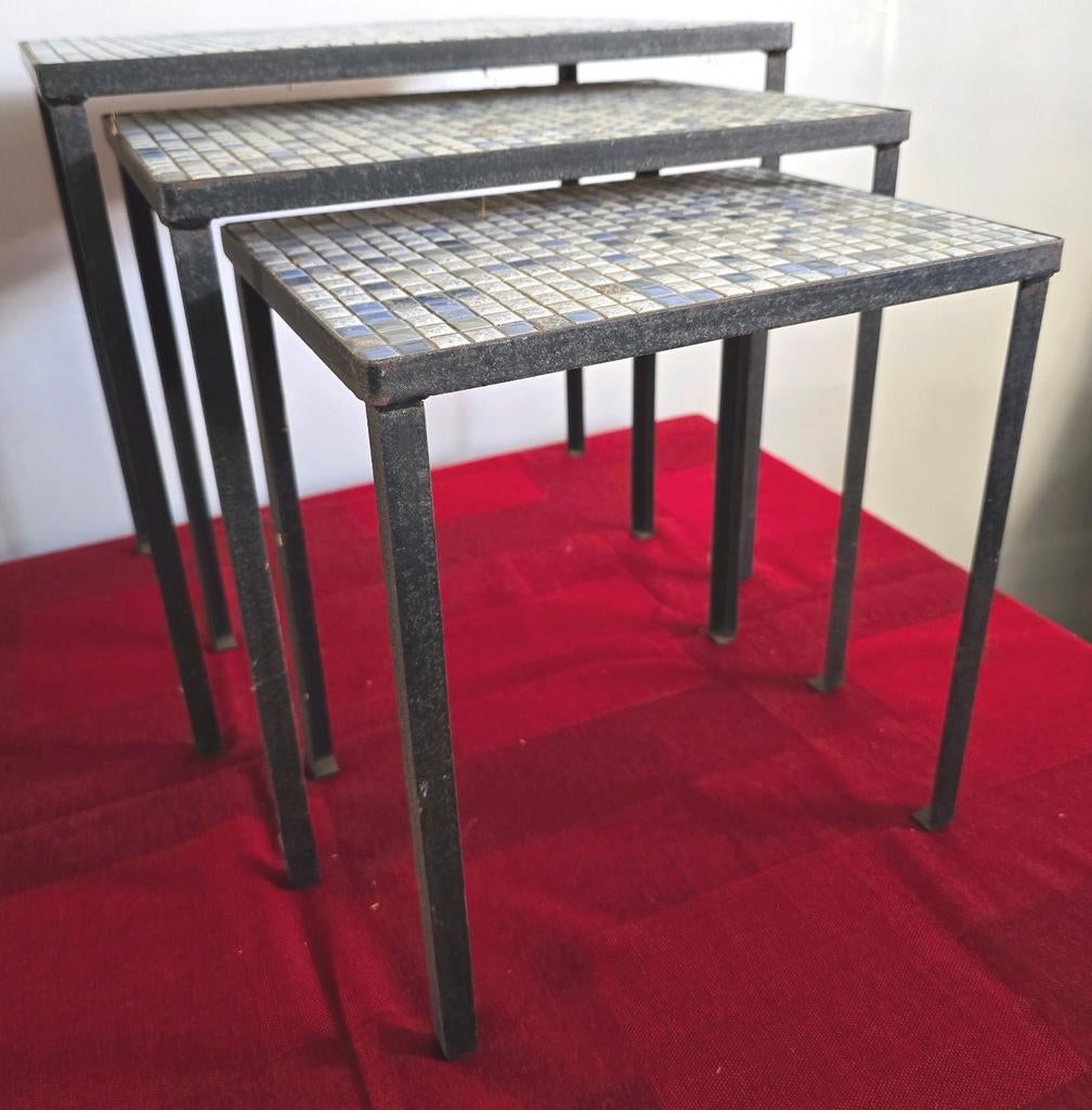 Vintage mozaïek nesting tables / miniset., Ophalen, Gebruikt